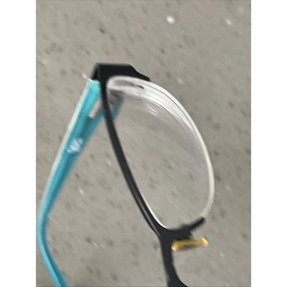 CHELSEA MORGAN Eyeglasses Frames ONLY Aqua Zebra Stripe HALF RIM 51-17-135